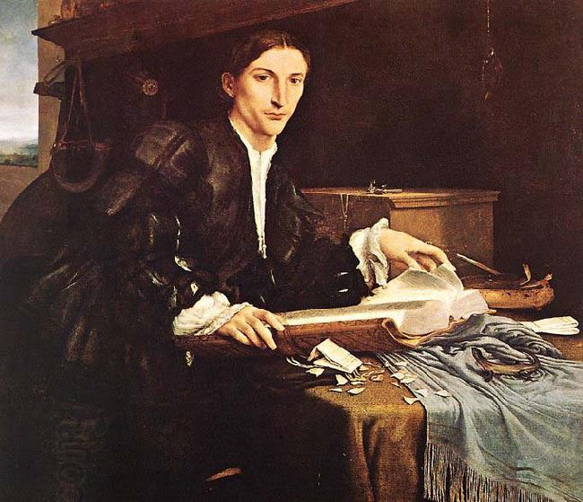 Lorenzo Lotto Portrait of a Gentleman in his Study China oil painting art